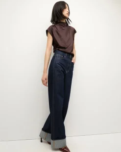 Veronica Beard Tops|Party Dressing*Leilany Silk Top in Dark Chocolate DarkChocolate
