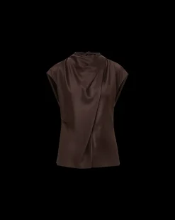 Veronica Beard Tops|Party Dressing*Leilany Silk Top in Dark Chocolate DarkChocolate