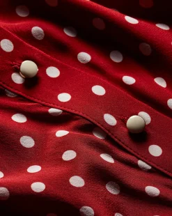 Veronica Beard Dresses*Lex Polka-Dot Dress in Brick Red/Ecru BrickRed/Ecru