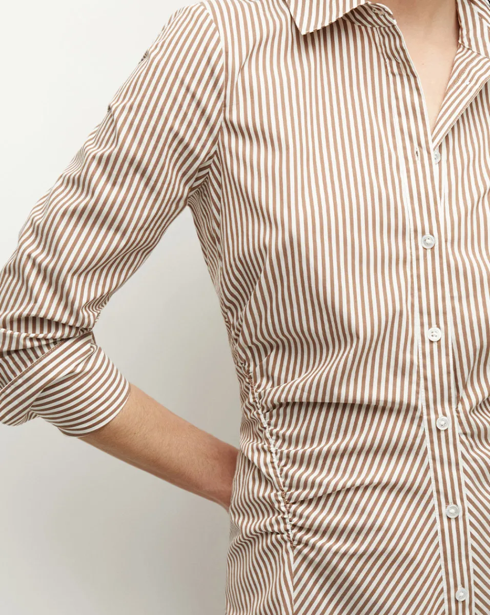 Veronica Beard Dresses*Lex Striped Dress in Deep Ochre/White DeepOchre/White