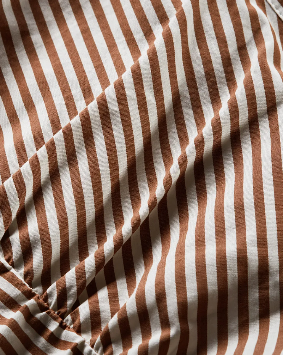 Veronica Beard Dresses*Lex Striped Dress in Deep Ochre/White DeepOchre/White