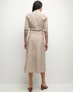 Veronica Beard Dresses*Lex Striped Dress in Deep Ochre/White DeepOchre/White
