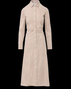 Veronica Beard Dresses*Lex Striped Dress in Deep Ochre/White DeepOchre/White