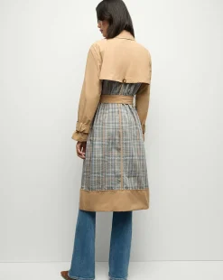 Veronica Beard Jackets & Outerwear*Liam Patchwork Trench Coat in Khaki/Black