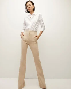 Veronica Beard Tops*Libby Poplin Button-Down Shirt White