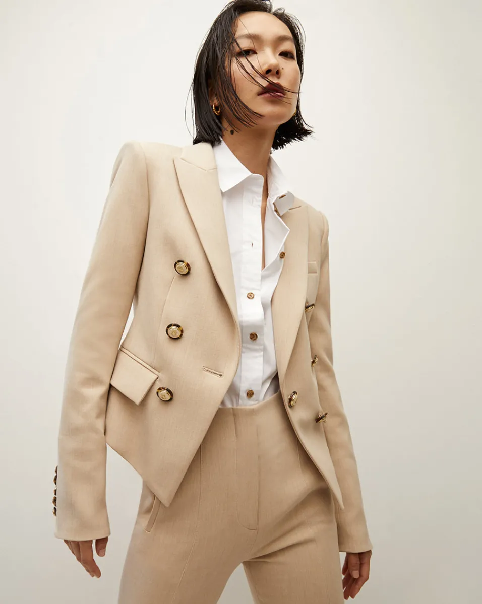 Veronica Beard Tops*Libby Poplin Button-Down Shirt White