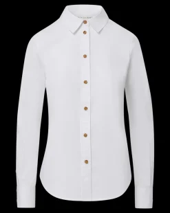 Veronica Beard Tops*Libby Poplin Button-Down Shirt White
