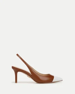 Veronica Beard Pumps*Liliana Leather Slingback Pump in Caramel/Coconut
