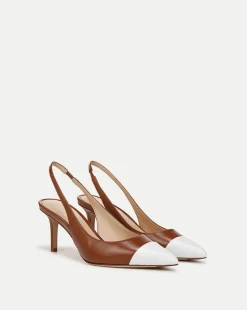 Veronica Beard Pumps*Liliana Leather Slingback Pump in Caramel/Coconut