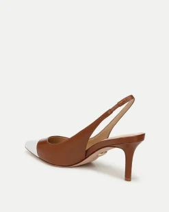 Veronica Beard Pumps*Liliana Leather Slingback Pump in Caramel/Coconut