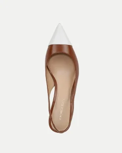 Veronica Beard Pumps*Liliana Leather Slingback Pump in Caramel/Coconut