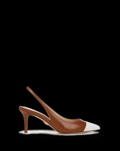 Veronica Beard Pumps*Liliana Leather Slingback Pump in Caramel/Coconut