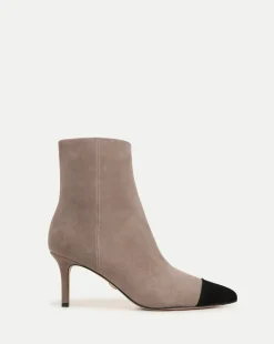 Veronica Beard Boots & Booties|The Veronicas' Favorites*Lisa Cap-Toe Heeled Boots in Taupe & Black Taupe/Black