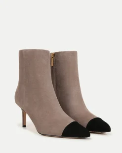Veronica Beard Boots & Booties|The Veronicas' Favorites*Lisa Cap-Toe Heeled Boots in Taupe & Black Taupe/Black