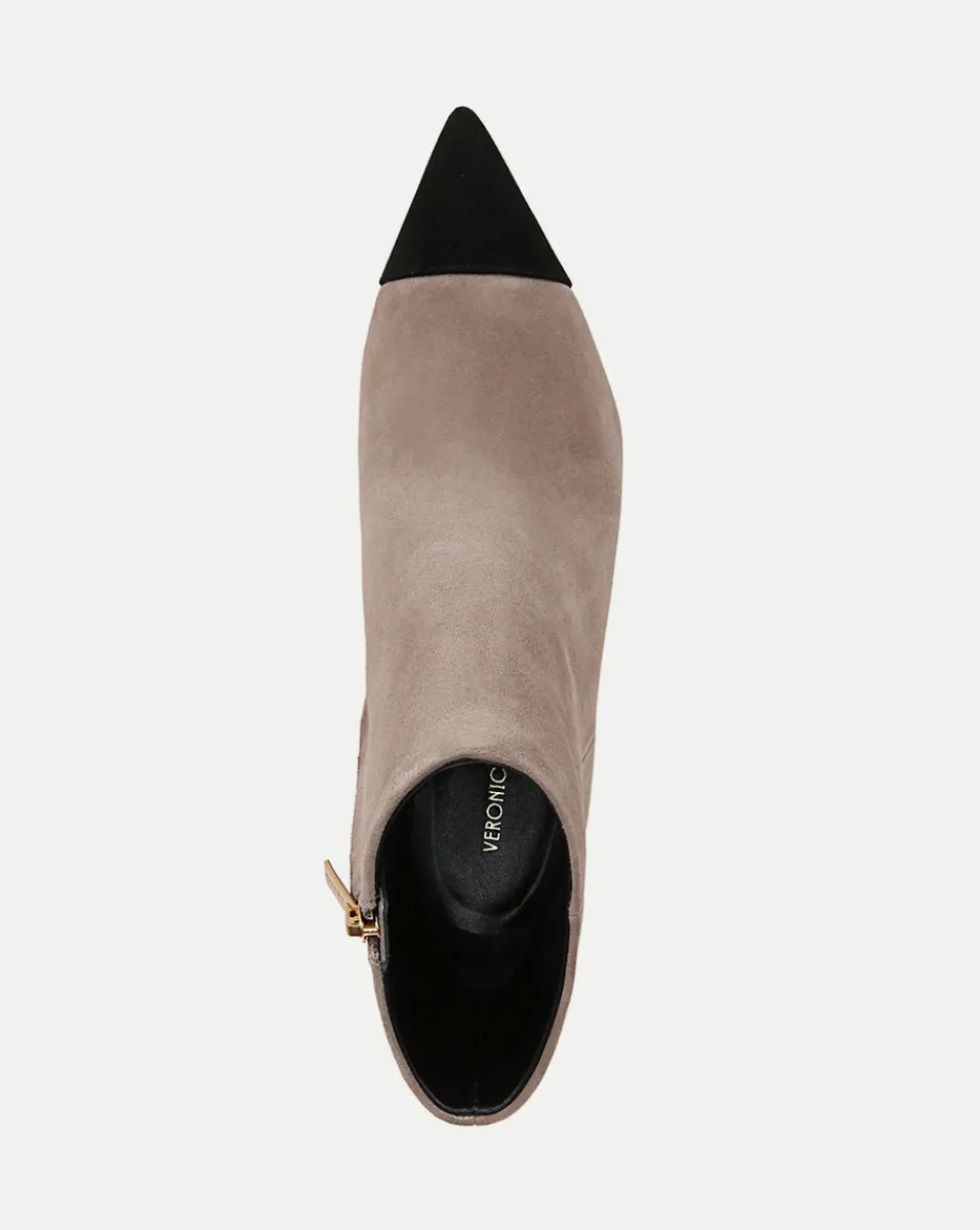 Veronica Beard Boots & Booties|The Veronicas' Favorites*Lisa Cap-Toe Heeled Boots in Taupe & Black Taupe/Black