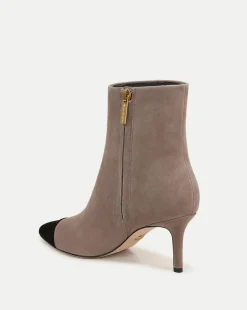 Veronica Beard Boots & Booties|The Veronicas' Favorites*Lisa Cap-Toe Heeled Boots in Taupe & Black Taupe/Black