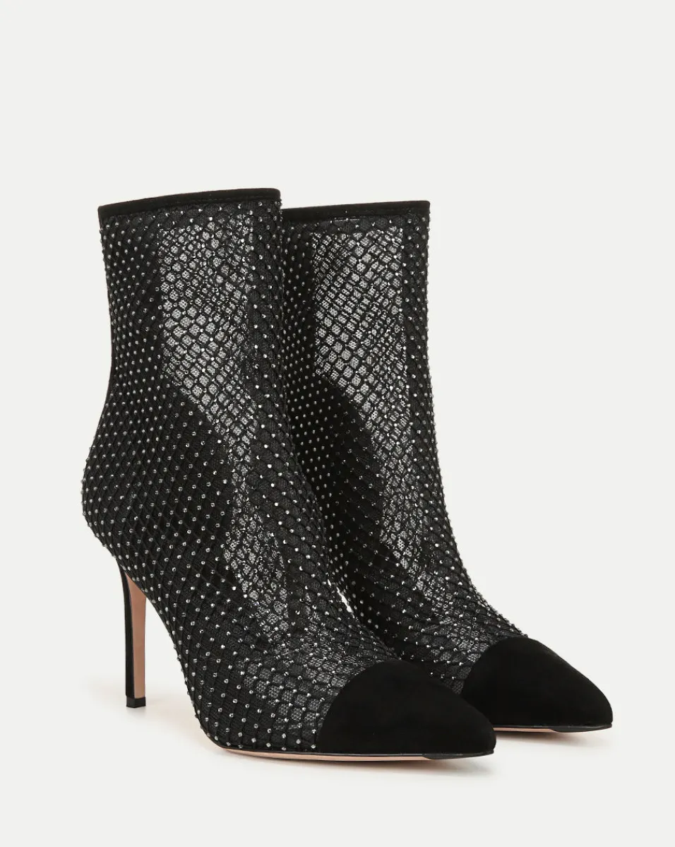 Veronica Beard Boots & Booties|The Veronicas' Favorites*Lisa Rhinestone Mesh Bootie in Black