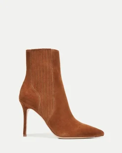 Veronica Beard Boots & Booties|Vb Classics*Lisa Suede Stiletto-Heel Bootie Chestnut