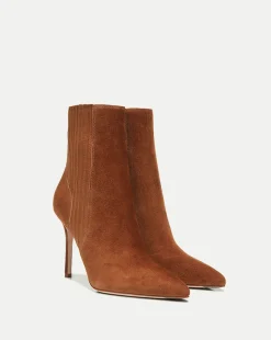 Veronica Beard Boots & Booties|Vb Classics*Lisa Suede Stiletto-Heel Bootie Chestnut