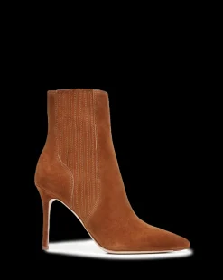 Veronica Beard Boots & Booties|Vb Classics*Lisa Suede Stiletto-Heel Bootie Chestnut