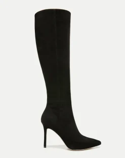 Veronica Beard Extended Sizes|Boots & Booties*Lisa Suede Tall Boot Wide Calf Black