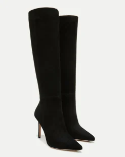 Veronica Beard Extended Sizes|Boots & Booties*Lisa Suede Tall Boot Wide Calf Black