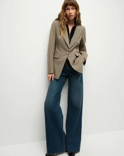Veronica Beard Jackets & Outerwear|Matching Sets*Livvy Dickey Jacket | Houndstooth Blazer Sand/Black