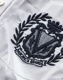 Veronica Beard Tops|Vb Classics*Lloyd Logo Crest Button-Down Shirt White