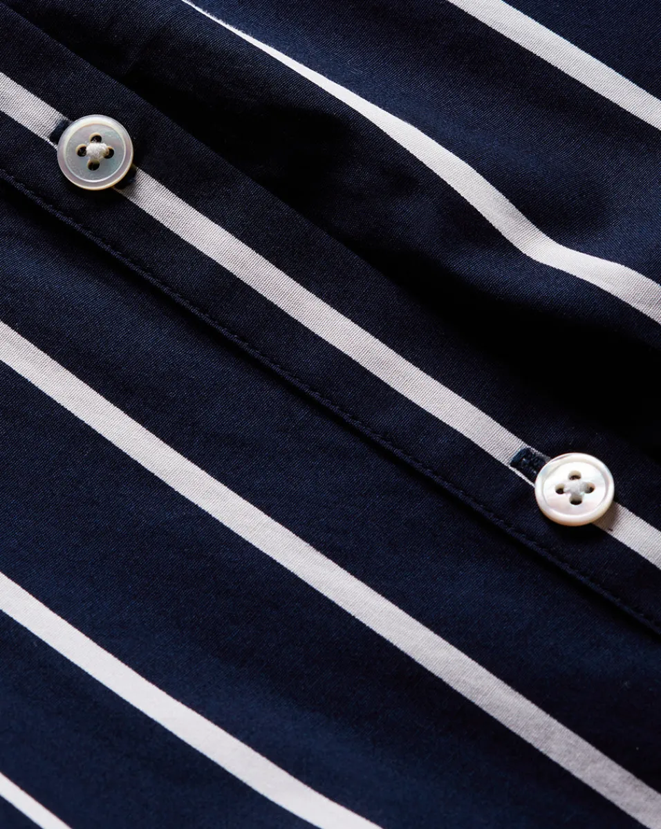 Veronica Beard Tops*Lloyd Striped Button-Down Shirt in Navy/White
