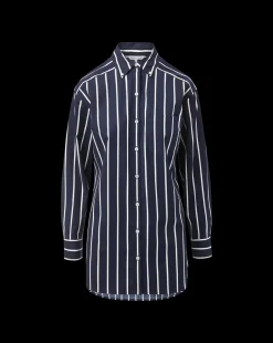 Veronica Beard Tops*Lloyd Striped Button-Down Shirt in Navy/White
