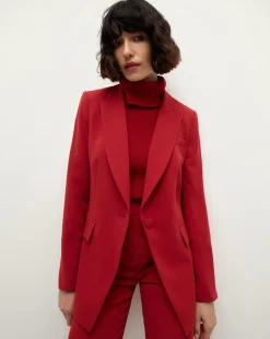 Veronica Beard Jackets & Outerwear|Matching Sets*Long and Lean Dickey Jacket in Red Crimson