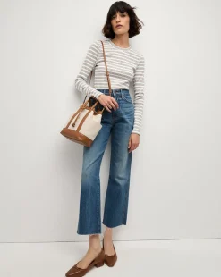 Veronica Beard Tops*Long Sleeve Pruitt Tee in Off-White Multi Off-WhiteMulti