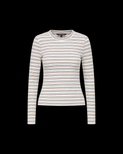 Veronica Beard Tops*Long Sleeve Pruitt Tee in Off-White Multi Off-WhiteMulti