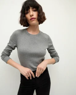 Veronica Beard Tops*Long Sleeve Pruitt Tee in Heather Grey MediumHeatherGrey