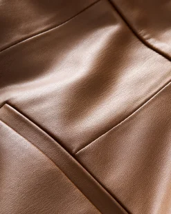 Veronica Beard Skirts & Shorts*Louise A-Line Pleather Skirt in Tan Whisky