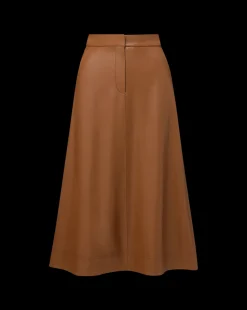 Veronica Beard Skirts & Shorts*Louise A-Line Pleather Skirt in Tan Whisky