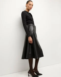 Veronica Beard Skirts & Shorts*Louise Vegan Leather Skirt in Black