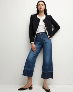 Veronica Beard Jackets & Outerwear*Mabel Collarless Tweed Jacket in Navy
