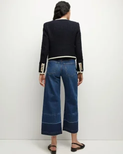 Veronica Beard Jackets & Outerwear*Mabel Collarless Tweed Jacket in Navy