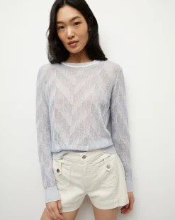 Veronica Beard Sweaters|Tops*Magellen Linen-Blend Sweater in Light Blue LightBlue