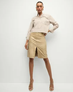 Veronica Beard Tops*Maia Striped Shirt in Acorn/White