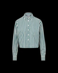 Veronica Beard Tops|The Veronicas' Favorites*Maia Striped Shirt in Green/White Pine/White