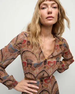 Veronica Beard Dresses|Party Dressing*Makenzie Dress in Dark Chocolate DarkChocolateMulti