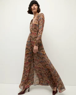 Veronica Beard Dresses|Party Dressing*Makenzie Dress in Dark Chocolate DarkChocolateMulti