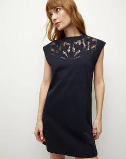 Veronica Beard Dresses*Malta Cotton T-Shirt Dress in Navy