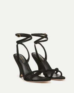 Veronica Beard Sandals*Manuela Sculpted Wedge Suede Sandal Black