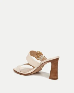 Veronica Beard Sandals*Margaux Leather Buckle Sandle| Ecru