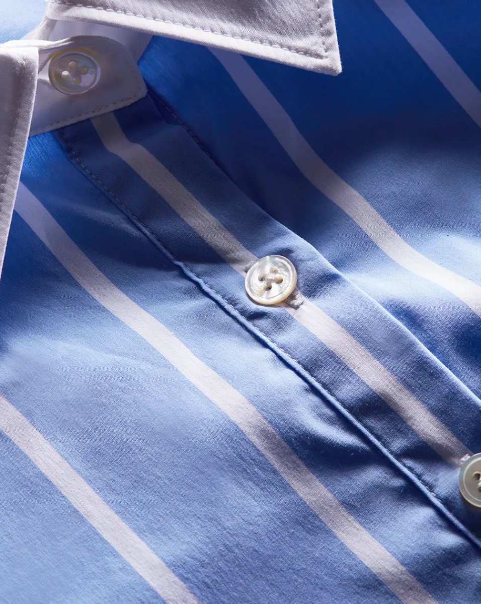 Veronica Beard Tops*Marisol Poplin Shirt in Hydrangea/White