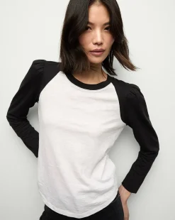 Veronica Beard Tops|Vb Classics*Mason Baseball Tee in White/Black
