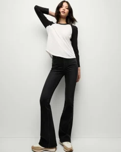 Veronica Beard Tops|Vb Classics*Mason Baseball Tee in White/Black